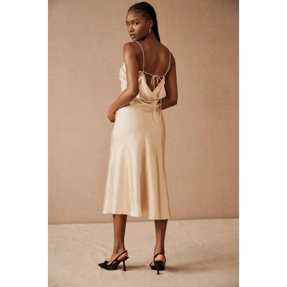 NWT $400 SACHIN & BABI BHLDN COWL NECK & COWL BACK WINTER SLIP DRESS SIZE 8 - Picture 2 of 7
